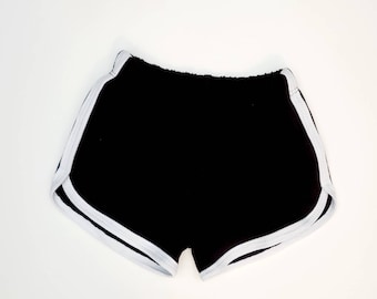 Black Track Shorts Retro Kids Shorts Baby Toddler Dolphin Shorts