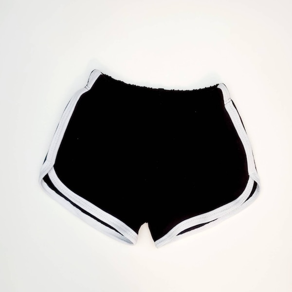 Black Track Shorts Retro Kids Shorts Baby Toddler Dolphin Shorts