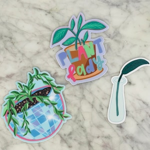 Plant Lady Stickers Cute Decals Plant Lover Green Thumb