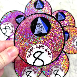 Magic Eight Ball Sticker Süsser glänzender holografischer Aufkleber