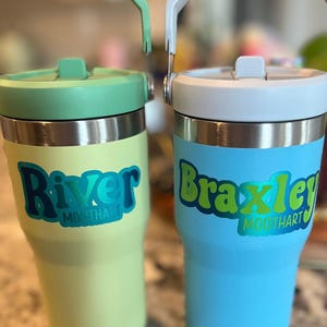 Holographic Vinyl Decal personalized shiny sticker name label customizable water bottle school