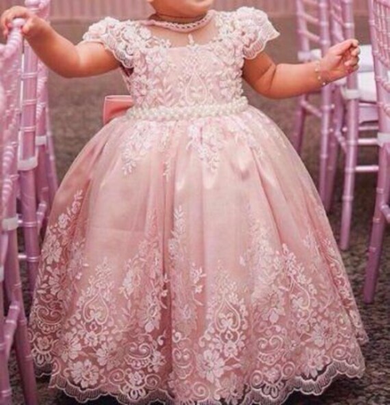 Princesse Fleur Robe Bleue Fleur Rose Robe De Demoiselle Dhonneur Robe Fleur Robe De Princesse Princesse Robe Robe Dos Ouvert Dentelle