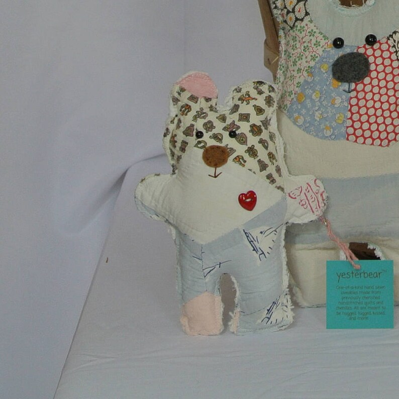 yesterbear teddy bear yesterbear newborn girl handmade teddy bear yesterbear baby boy teddy bear made from vintage quilts and chenille