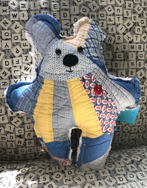 yesterbear teddy bear yesterbear newborn girl handmade teddy bear yesterbear baby boy teddy bear made from vintage quilts and chenille