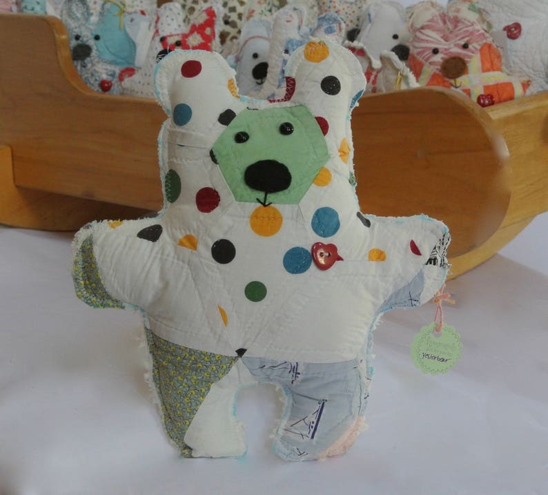 yesterbear teddy bear yesterbear newborn girl handmade teddy bear yesterbear baby boy teddy bear made from vintage quilts and chenille