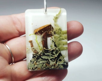 Majestic Mushroom Family, Resin Pendant