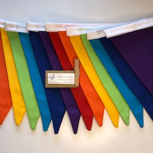 Bunting rainbow fabric flags bright garland banner party decoration #2, 2mt banner garland party