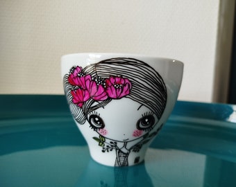 tasse à café en porcelaine peinte à la main