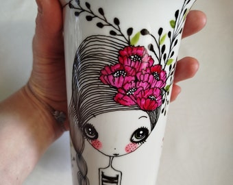 vase en porcelaine peinte à la main