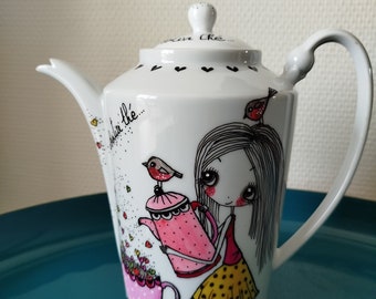 théière en porcelaine peinte à la main positivi thé