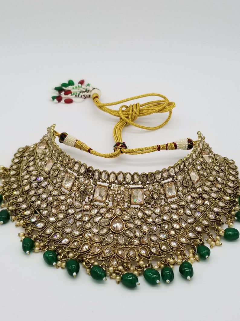Indian Full Bridal Stone Polki Long Multi Layer Jewelry Set - Etsy