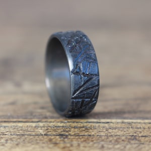 Contemporary Modern Titanium Band, Gunmetal Titanium ring, Sleek Titanium Ring, Modern Dark Titanium Band, Brushed Finish Titanium Ring