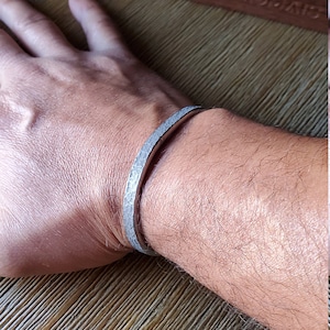 Handcrafted Titanium Cuff Bangle: Textured Solid Grade 2 Titanium