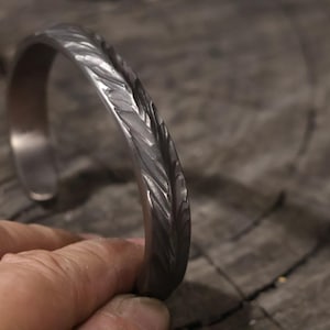 Handmade Titanium Cuff Bangle: Minimalist Men&#39;s Bracelet