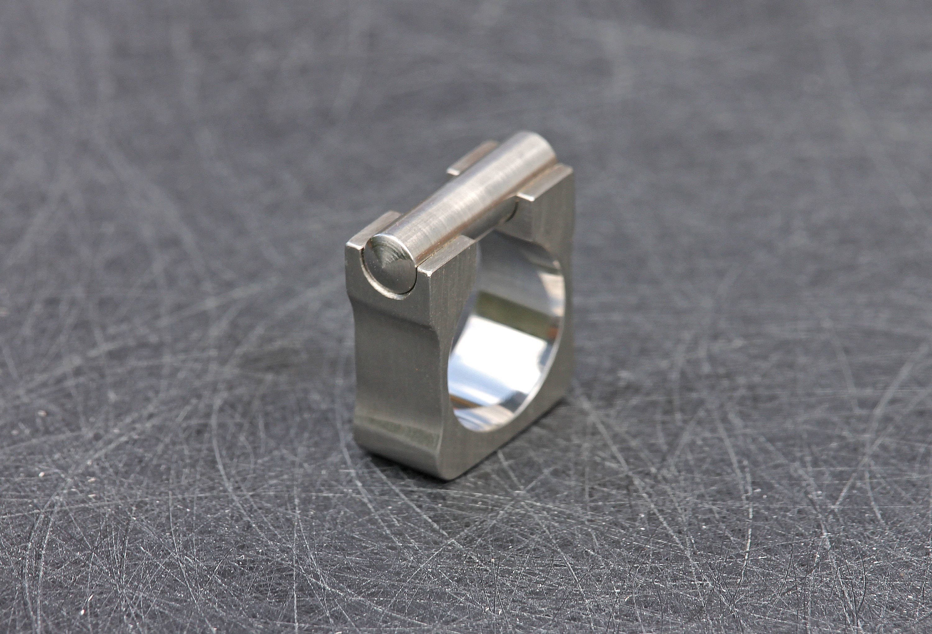 Mechanical Ring Stainless Steel Square Ring Original Square Etsy