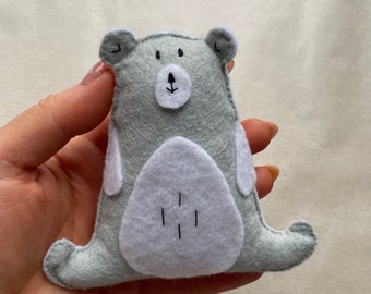 Small handmade felt teddy bear