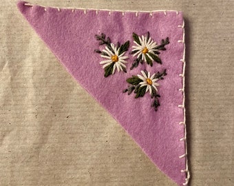 Handmade felt embroidered bookmark