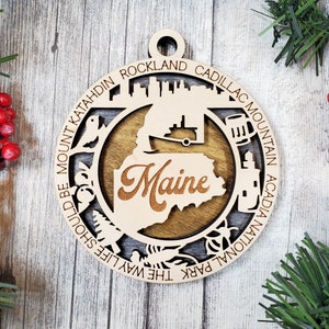 Maine State Ornament - Christmas Ornament - The Pine Tree State - Christmas Gift