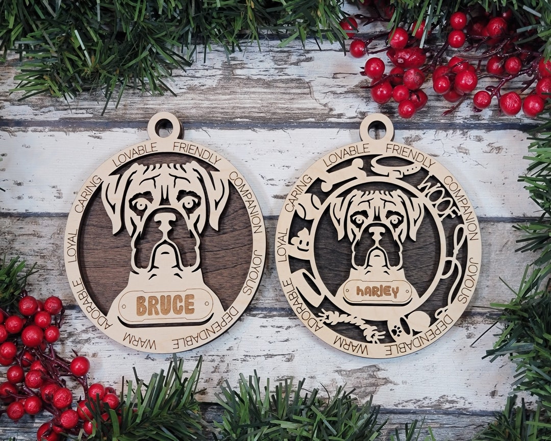 Customized Boxer Dog Ornament Custom Adorable Pet Ornament Personalized