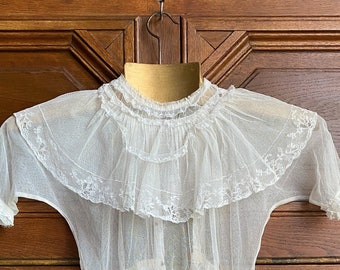 1900's girl's tulle dress 5 - 6 years, French vintage girl's party dress