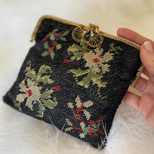 French Art Nouveau purse, 1890 - 1900s needlepoint clutch