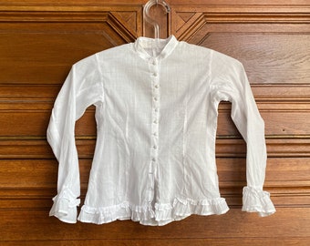 1900's girls blouse, French antique muslin blouse age 5 - 6 years