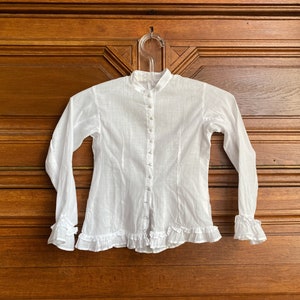 1900's girls blouse, French antique muslin blouse age 5 6 years zdjęcie 1