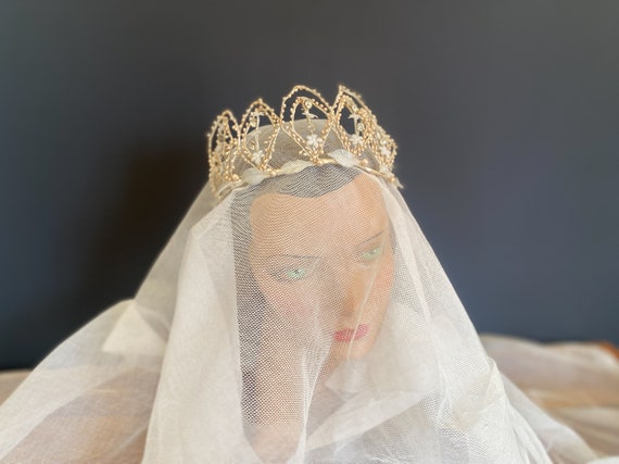 French 1910s bridal crown, antique French wedding… - image 6
