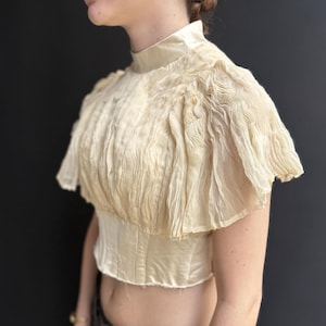 French antique bodice, 1890s silk satin evening gown bodice