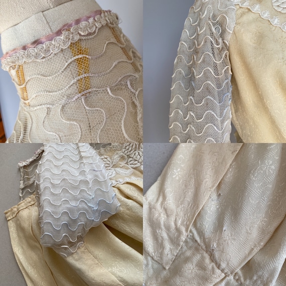 Exquisite 1900s Edwardian blouse, silk lace bodic… - image 10