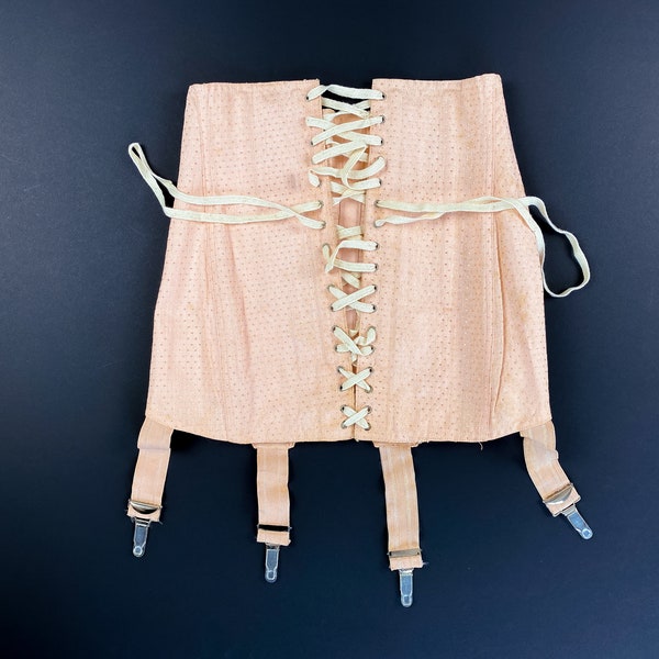 French vintage corset, vintage girdle, lace up corset