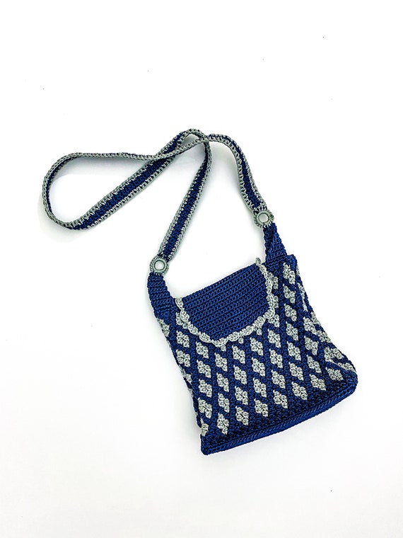 Gorgeous hand crafted crochet crossbody bag, handm