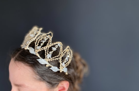 French 1910s bridal crown, antique French wedding… - image 3