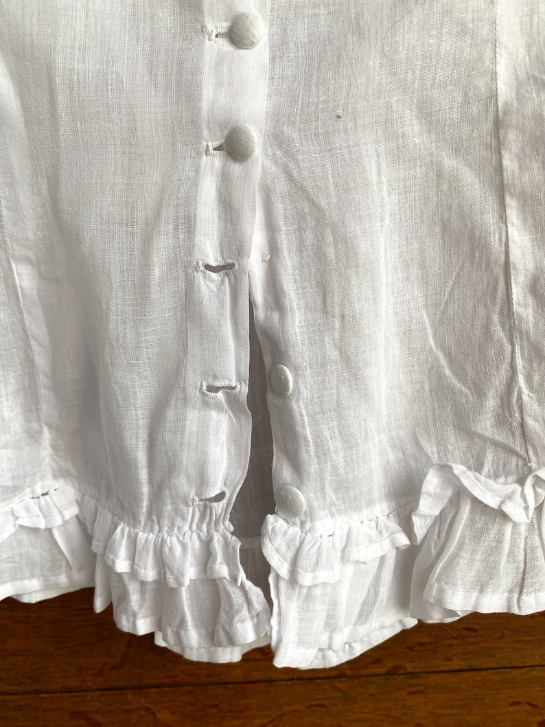 1900's girls blouse, French antique muslin blouse age 5 6 years zdjęcie 5