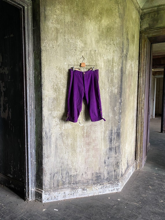 Aristide Boyer antique French purple breeches, Fr… - image 3