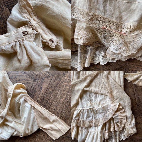 Authentic Edwardian era tea dress, French 1900s m… - image 10