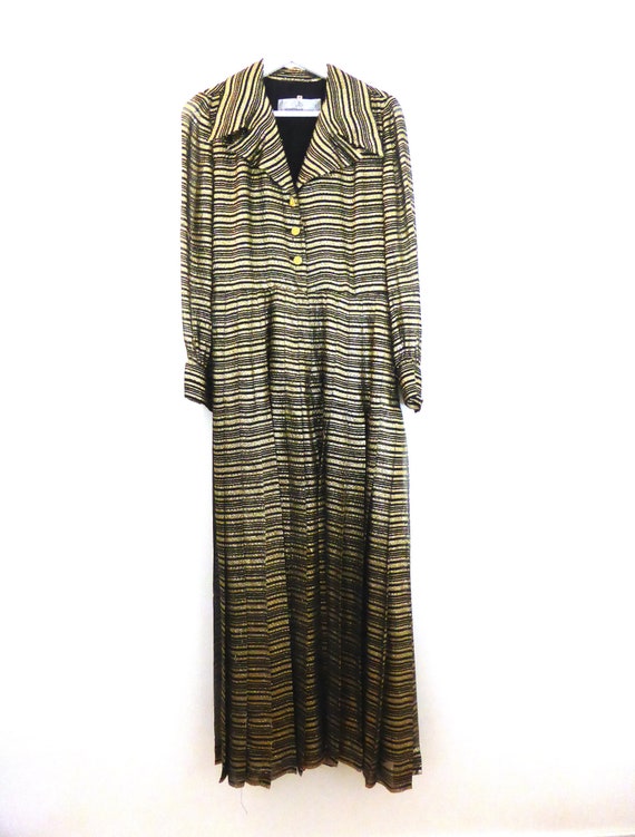 70s Couture Evening Gown, Jean Louis Scherrer Gold