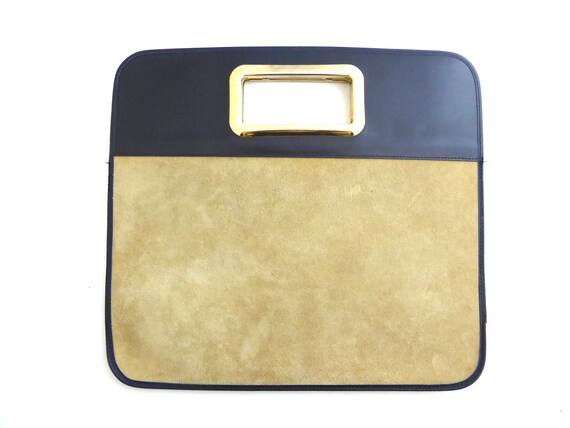 Vintage Rochas Clutch, 1960s Clutch Handbag Suede,