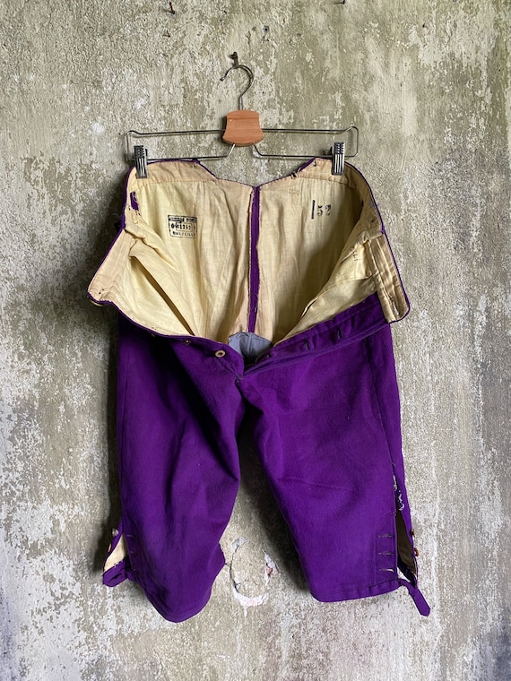 Aristide Boyer antique French purple breeches, Fr… - image 4