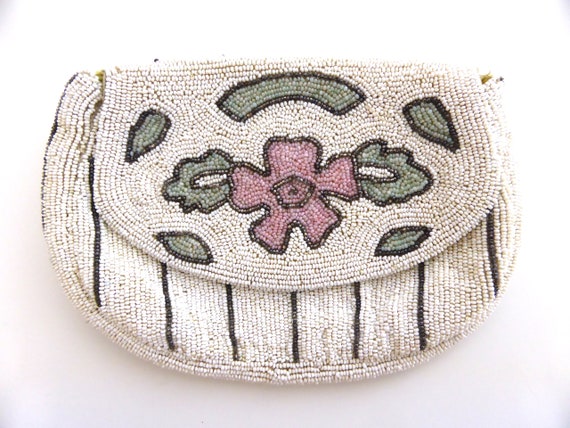 Vintage 1930s beaded evening purse, vintage beaded