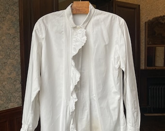 1900s blouse, Edwardian era poet shirt, French vintage blouse