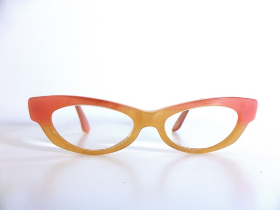 Vintage glasses narrow eye glasses, cats eye glass