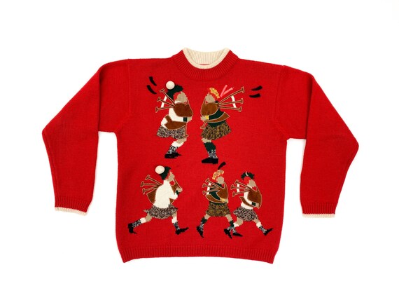 Christmas jumper, holiday sweater, 80s novelty swe