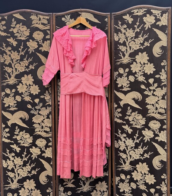 1920s silk dressing gown Vintage 1920s Printed Silk Robe with Tassels