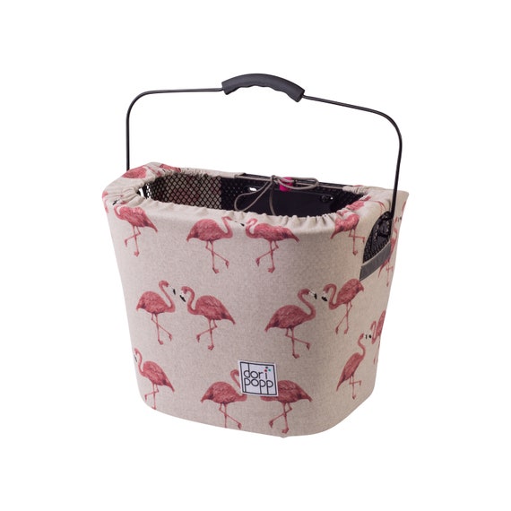 Handmade fabric storage basket tub Beige Black Dachshunds Dogs /& Stripes