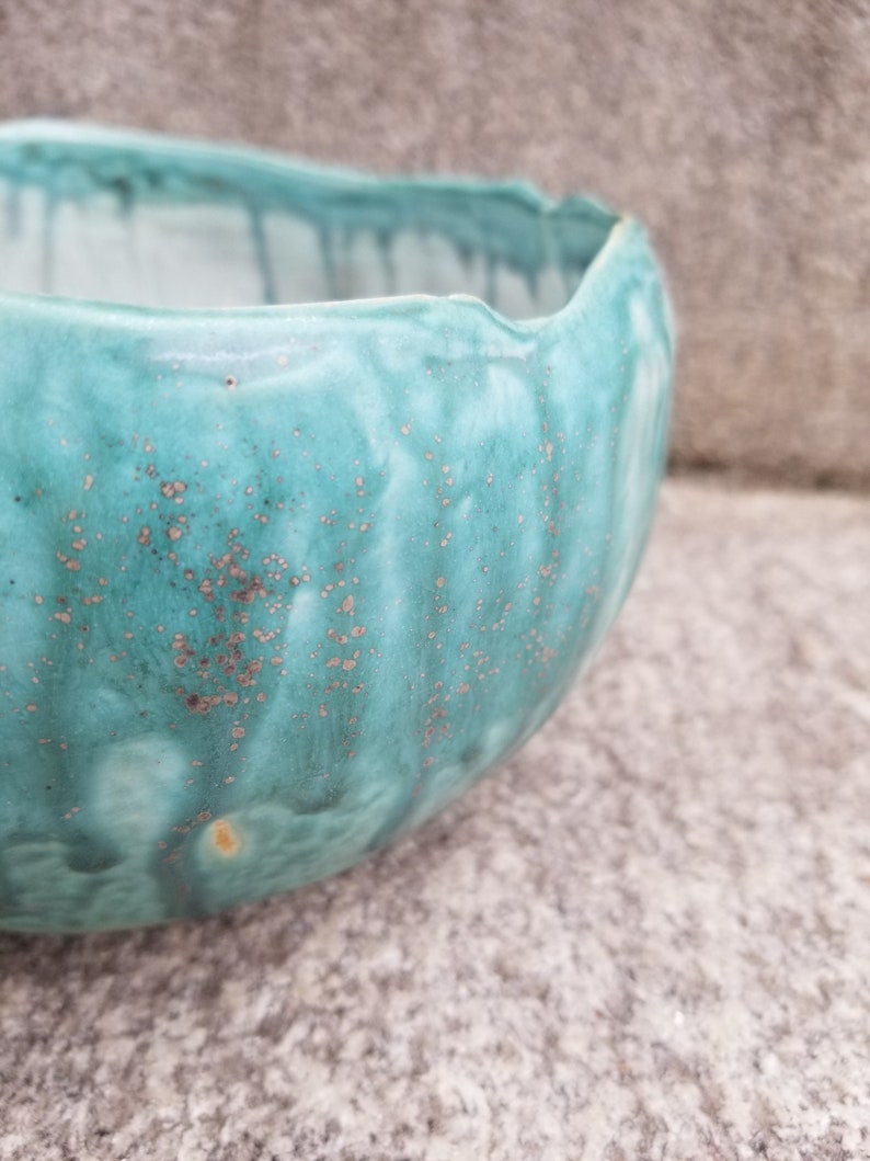 turquoise ceramic bowl pottery white bowl