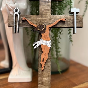 Cross Our Lady of La Salette wooden Crucifix