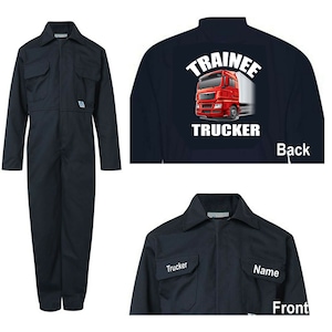 Kids children red or blue boiler suit overalls coveralls customise trainee trucker
