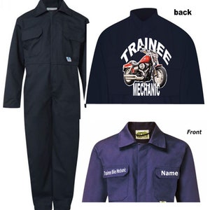 Kids children red or blue boiler suit overalls customise customize trainee bike custom classicmechanic