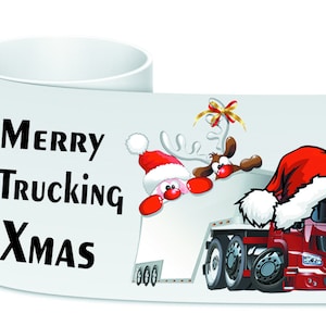 Merry Trucking Xmas Trucker Lkw Fahrer Weihnachten Keramik 10oz weiße Tassenbox